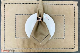 Placemat & Napkin set -French jour embroidery